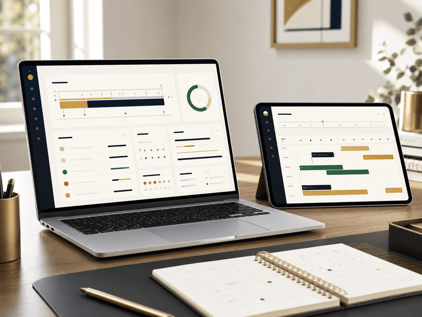 KAALOS dashboard shown on laptop and tablet screens